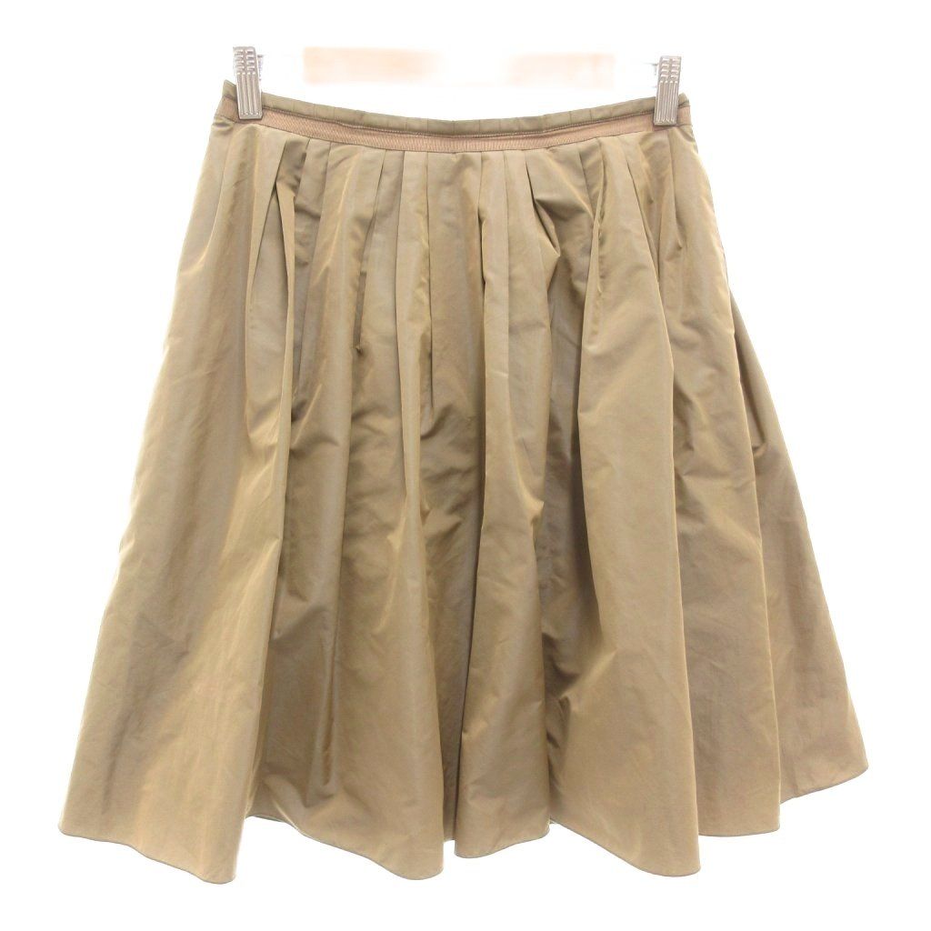 フォクシー FOXEY 美品 タフタスカート 40 M フレア ミニ ベージュ /AE