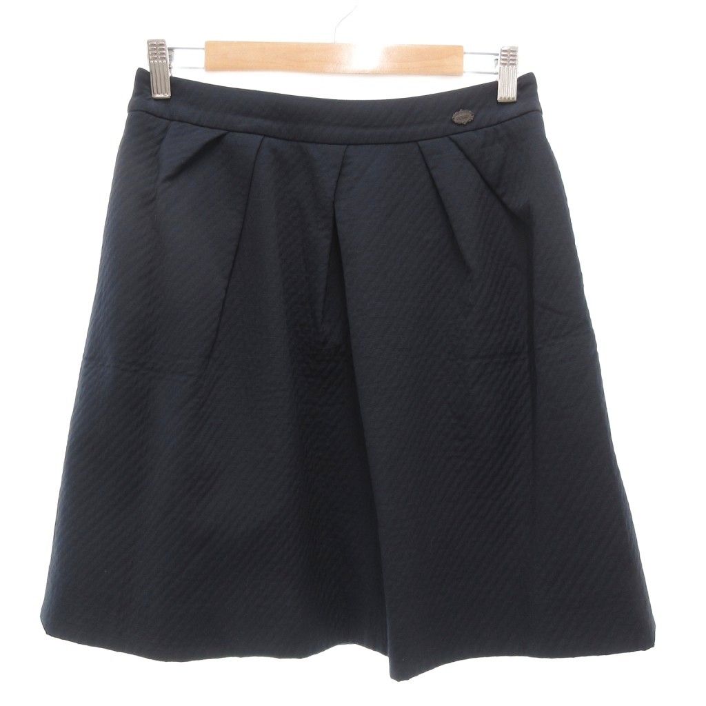 フォクシー FOXEY Skirt LEMPIKA 台形スカート 40 M タック ミニ ロゴ