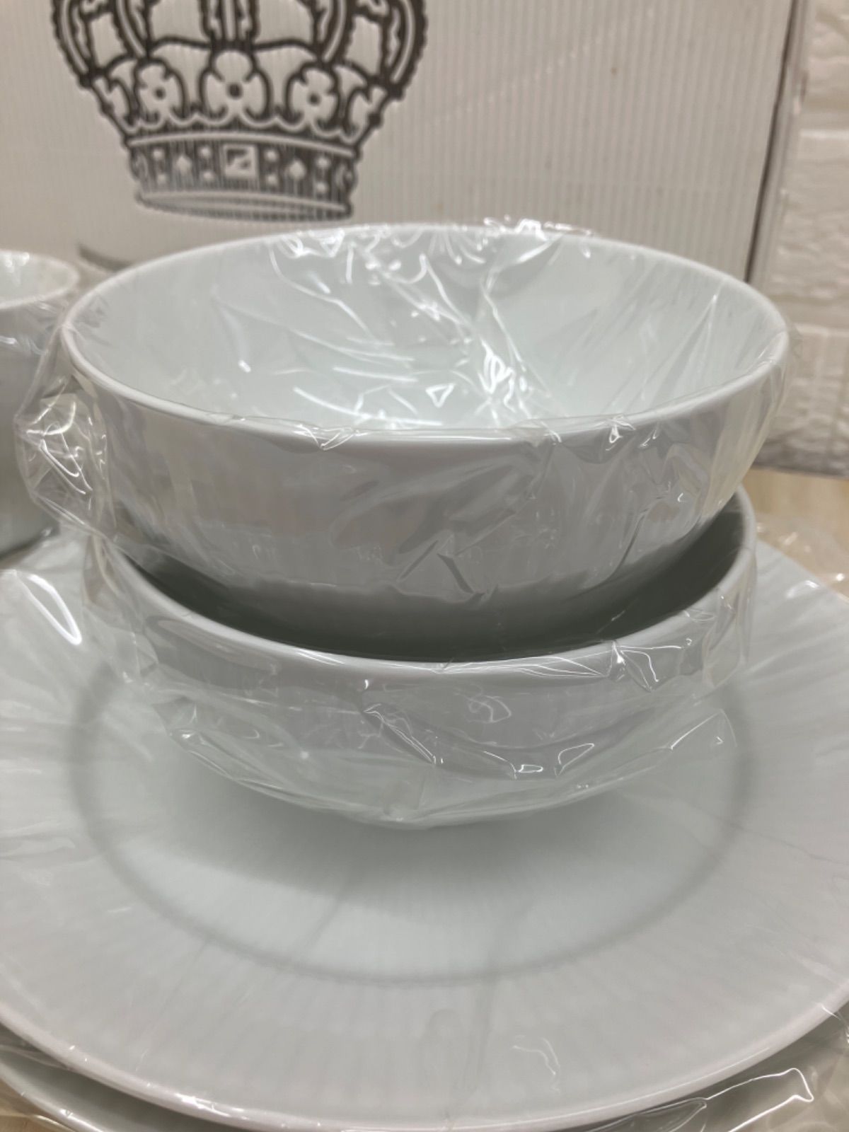 未使用】ロイヤルコペンハーゲン ホワイトフルーテッド カップ ボウル