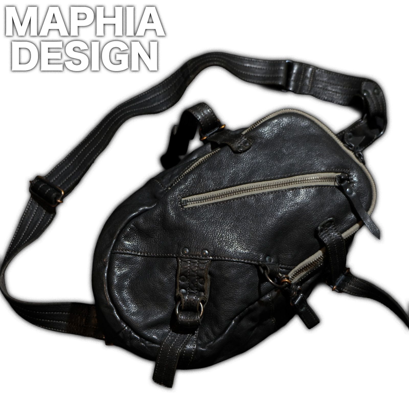 MAPHIA DESIGN ベルテッドボディバッグ レザー ワンショルダー 