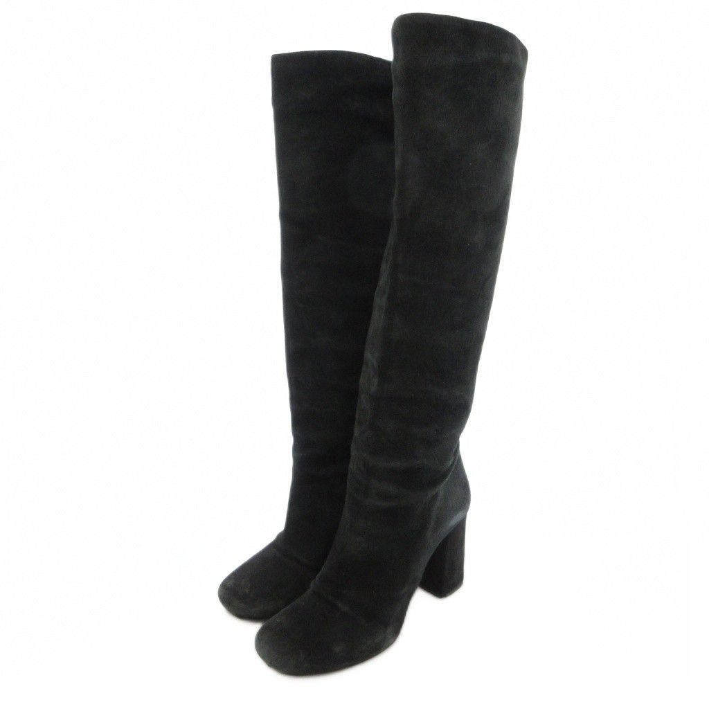 プラダ PRADA ロングブーツ 36.5 22.5cm シューズ ハイヒール チャン