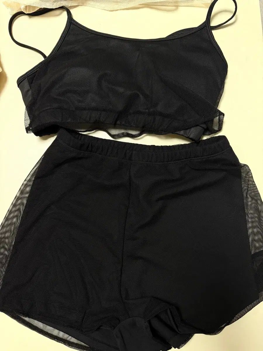 ルニーク ポールダンス ウェア メッシュフリル ブラック M