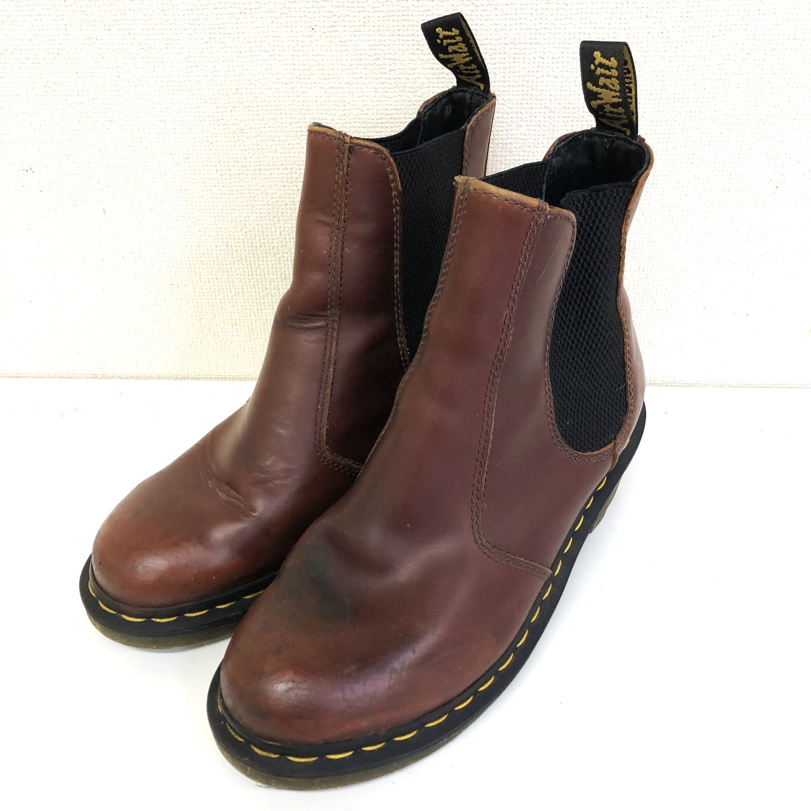 訳あり ドクターマーチン サイドゴアブーツ UK6 25.0 ブラウン系