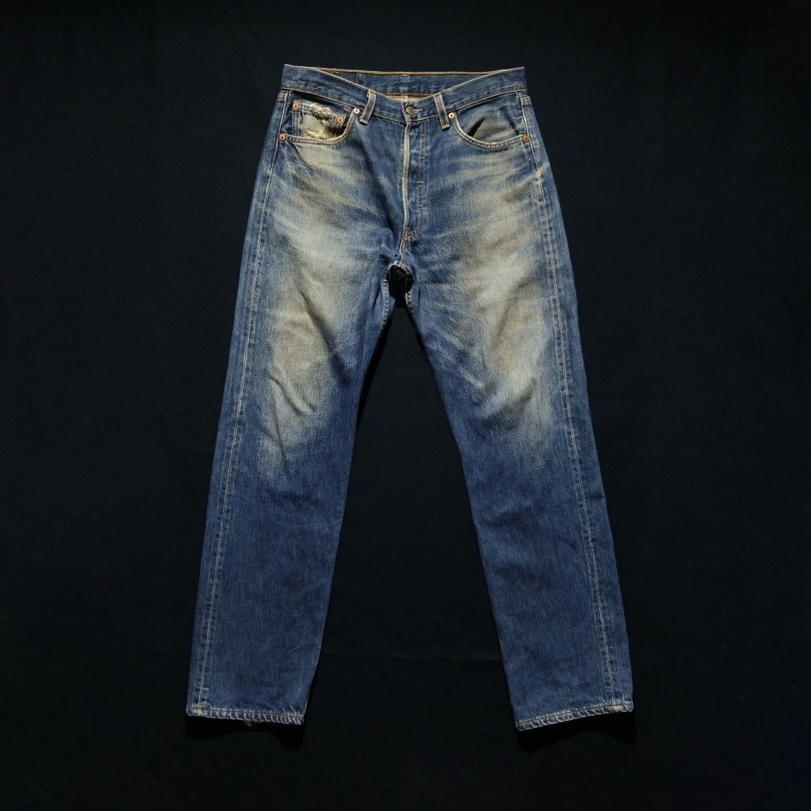 米国製 00's Levi's 501 W33/約82cm 553 00年製 鬼ヒゲ 色落ちサンプル