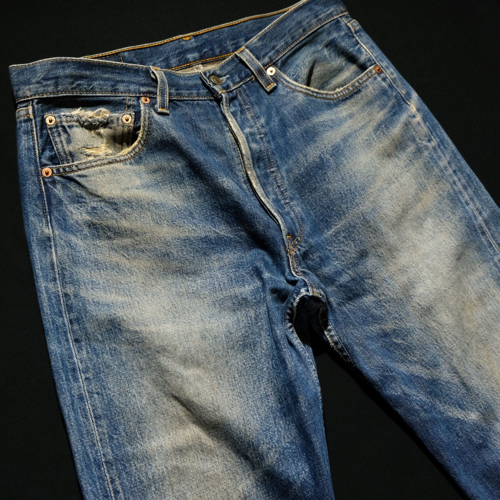 米国製 00's Levi's 501 W33/約82cm 553 00年製 鬼ヒゲ 色落ちサンプル