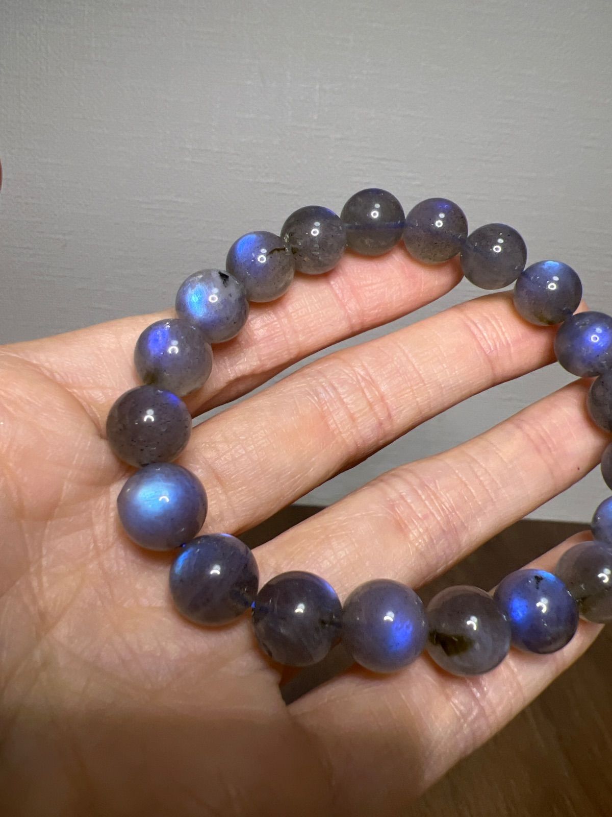 天然石 ブルーシラー ラブラドライト ブレスレット10㍉約17㌢☆89