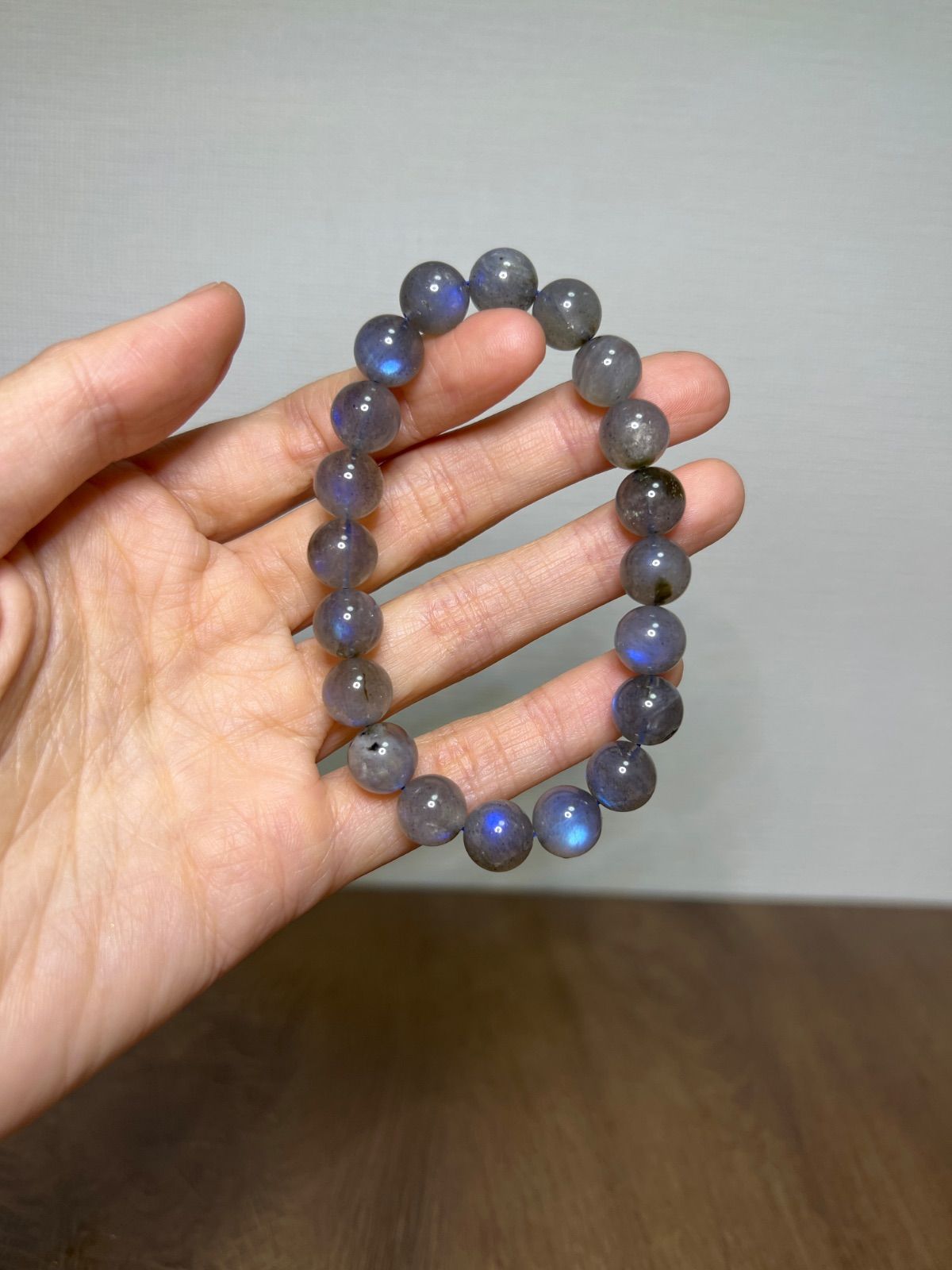 天然石 ブルーシラー ラブラドライト ブレスレット10㍉約17㌢☆89