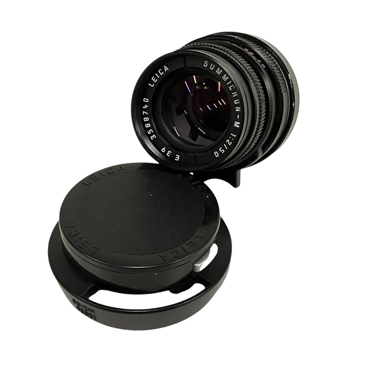 eica -M 50 mm F 2 E 39 ライカ ズミクロン 第3世代 358万番台 Mマウント 単焦点レンズ 12538 フード 前後キャップ付