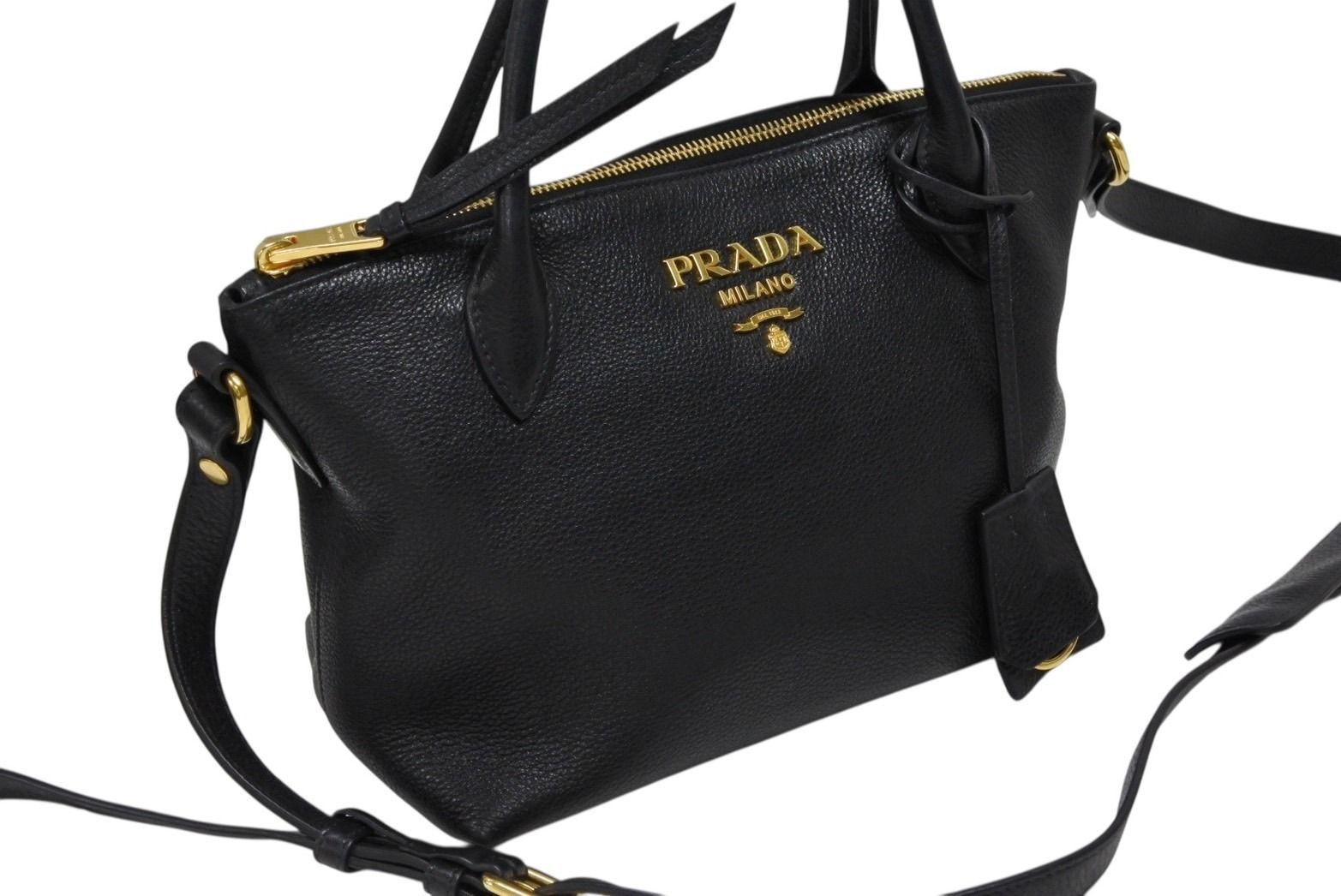 極美品 PRADA プラダ ヴィテロダイノ 2WAY ハンドバッグ 1BA111 