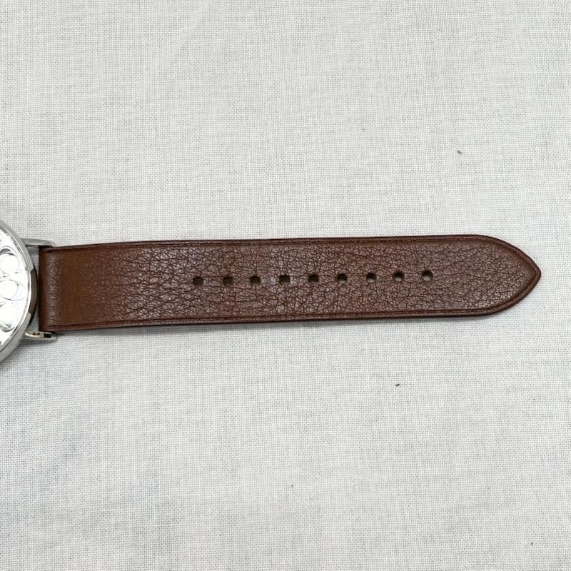  コーチ クォーツ時計 ペリー シグネチャー柄 ブラウンレザー レディース ISItems 古着 腕時計(デジタル) 時計