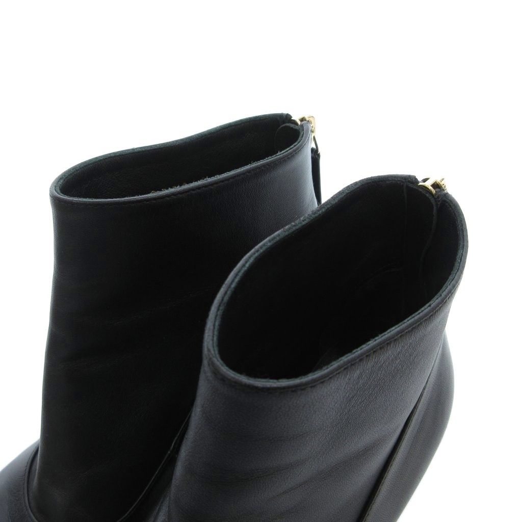 シャネル CHANEL ブーティ ショートブーツ レザー フェイクパール