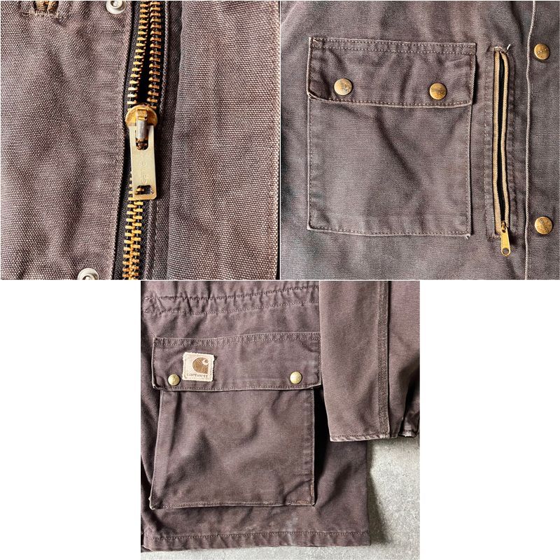 80s 90s USA製 Carhartt ブランケット ライナー ダック ハーフ コート