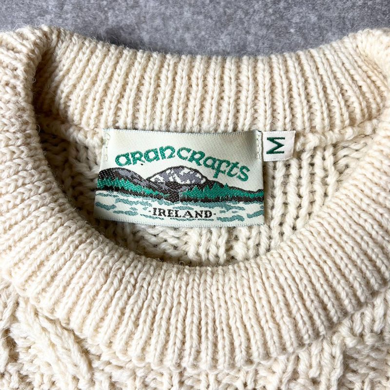 アイルランド製 aran crafts ウール フィッシャーマン ニット セーター