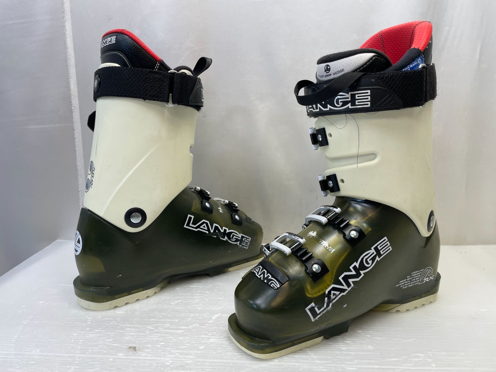 【美品】LANGE RX100 スキーブーツ 296mm 25-25.5 白　緑 ◇ スキーブーツ LANGE RX 100 25.0 25.5 cm / 296 mm スキー ブーツ