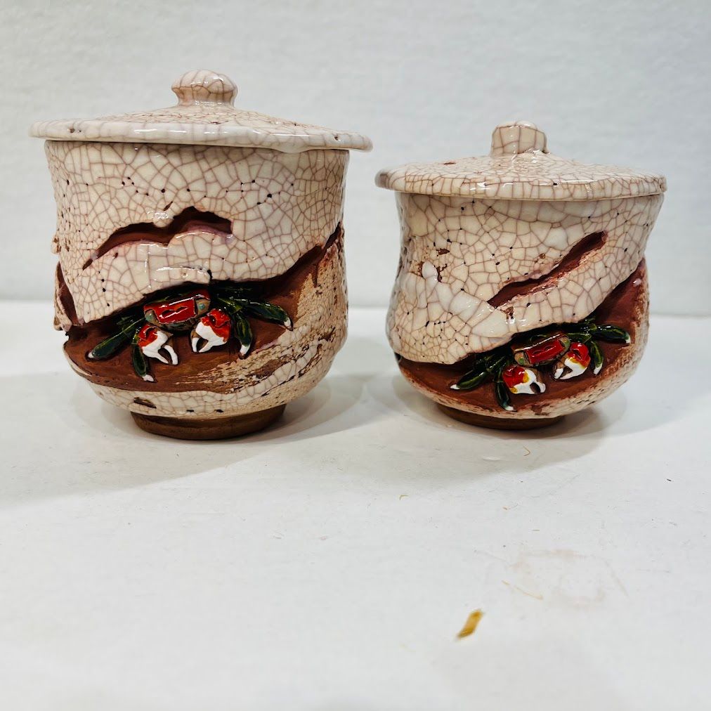 中古】楽山窯 夫婦湯呑 箱入 カニ 蟹 砥部焼 - メルカリ