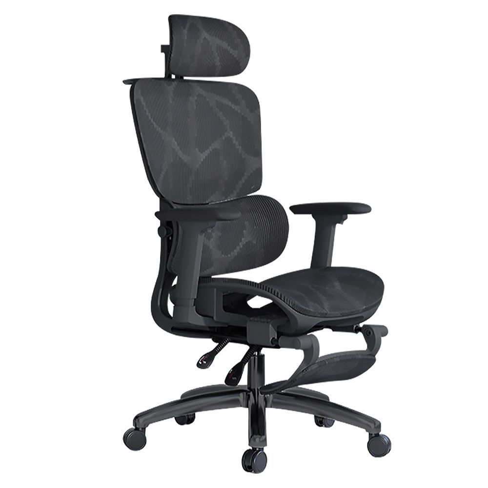  オフィスチェア メッシュ 椅子 チェア キャスター デスクチェア 5Dヘッドレスト 可動式ランバーサポート 人間工学 高弾性ウェーブメッシュ素材ブラック 休憩椅子 オフィスチェア ワークチェア 椅子 チェア