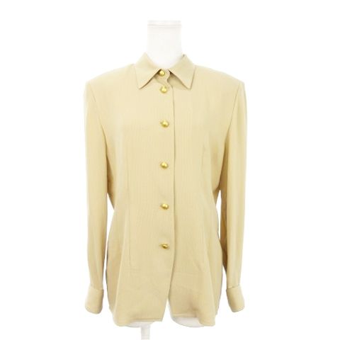 レリアン Leilian シャツ ブラウス 長袖 ダブルカフス マットゴールド