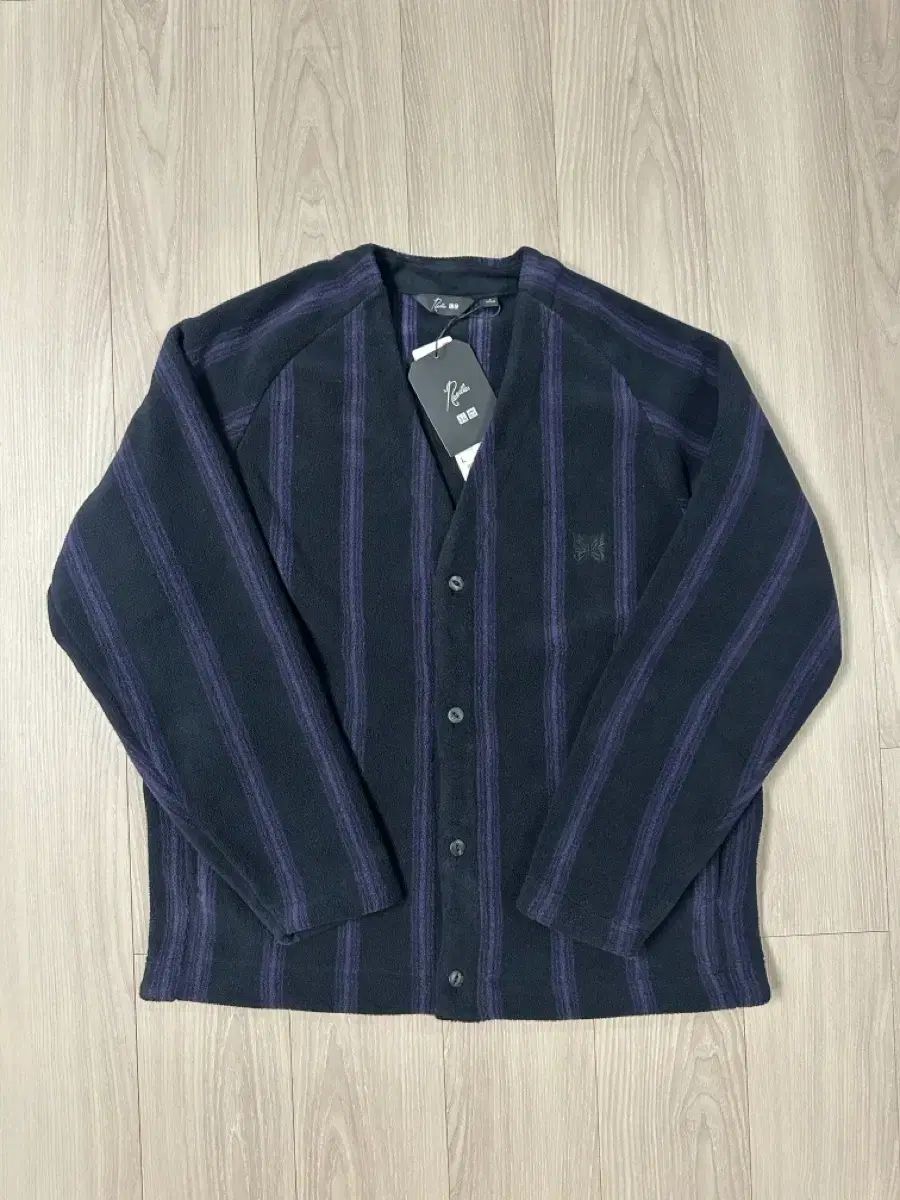 ユニクロ ニードルズ ストライプ カーディガン ブラック L