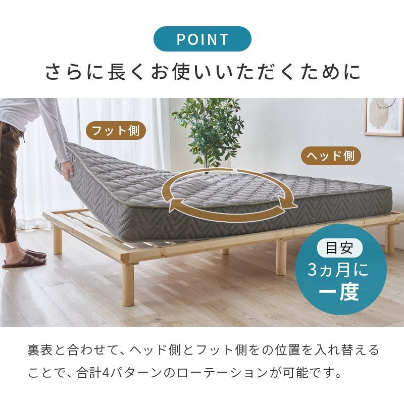 両面仕様 通気性の良い3Dメッシュ ポケットコイルマットレス