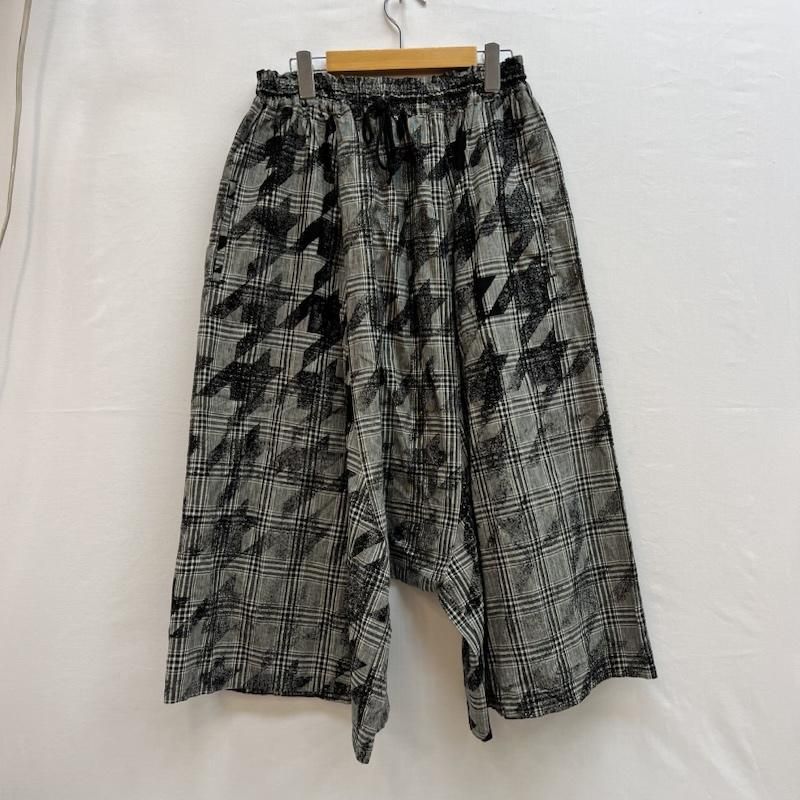 ワイズ コットン リネン チェック ビッグハウンドトゥース サルエルパンツ 25 ss レディース 2 ISItems 古着