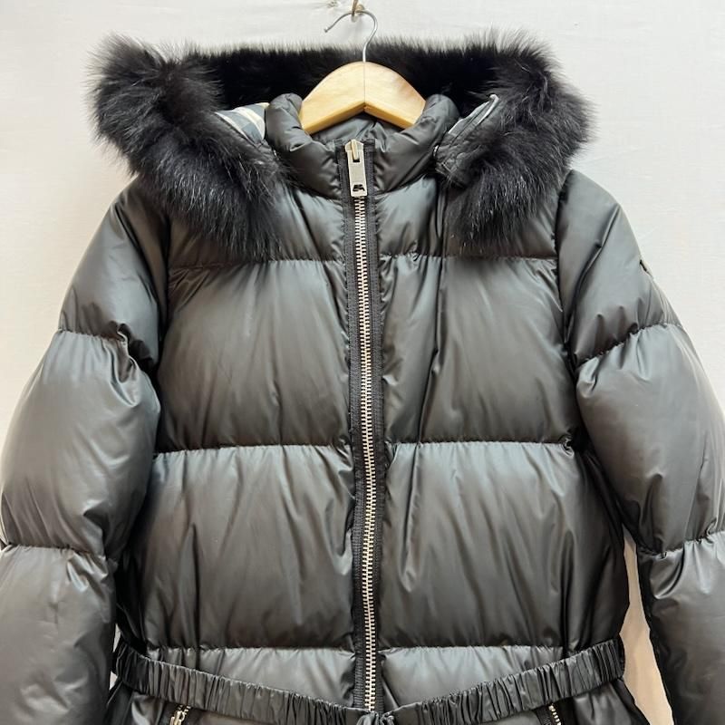 バーバリーチルドレン ノバチェックライナー フードファー ダウンコート 14 Y 164 ガールズ - ISItems 古着