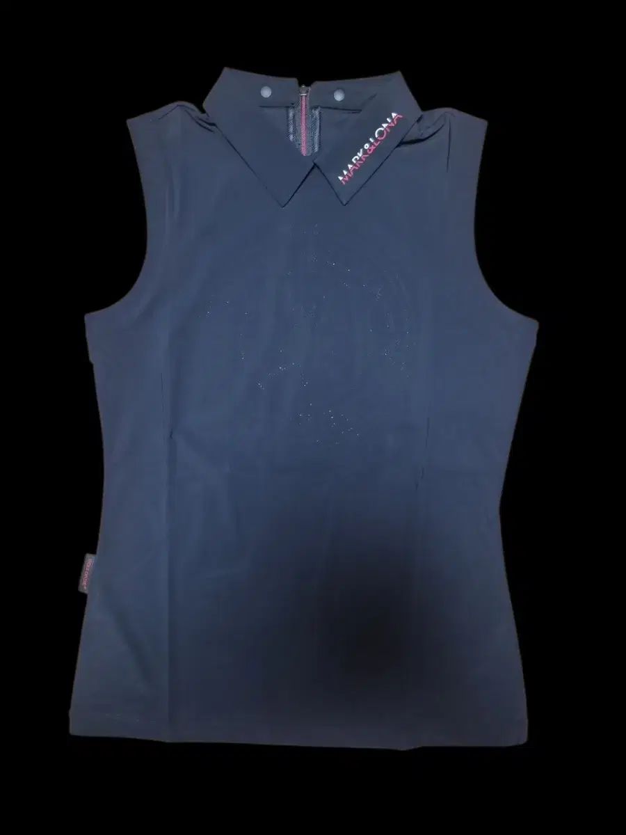 MARK - LONA マークアンドロナ ブラック ノースリーブ カラ Tシャツ