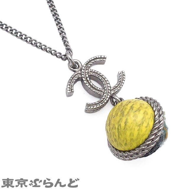 シャネル CHANEL ネックレス シルバー メタル ツイードボールモチーフ