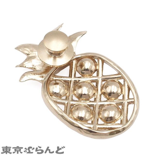 CHANEL ゴールドブローチ パール付き シャネル CHANEL ブローチ ゴールド メタル コスチュームパール パイン