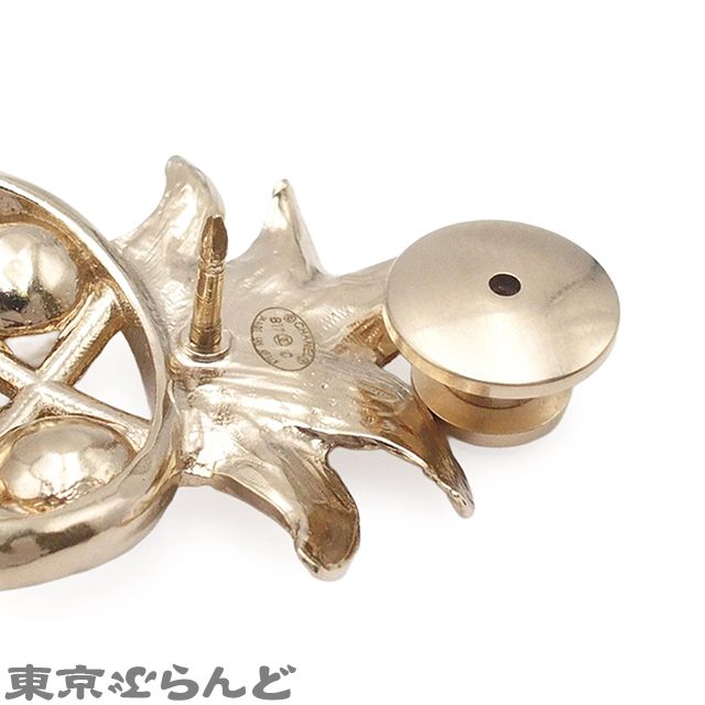 シャネル CHANEL ブローチ ゴールド メタル コスチュームパール パイン