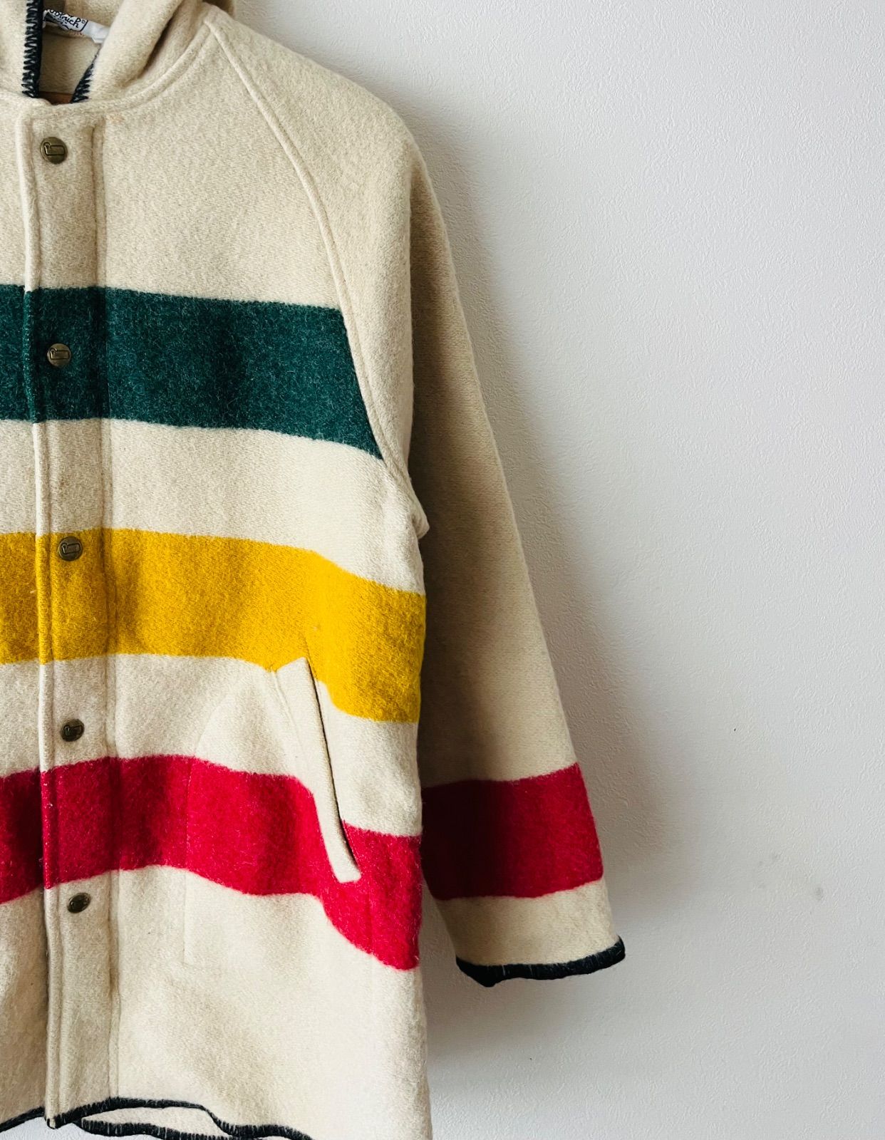 Woolrich◇70s/ブランケットコート/L/ウール/IVO/汚れ有//