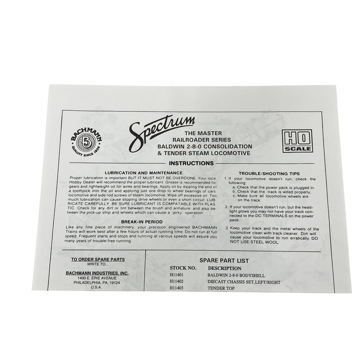 Bachmann Spectrum 11412 Baldwin 2 8 0 Baltimore and Ohio 蒸気機関車 鉄道模型 HOゲージ