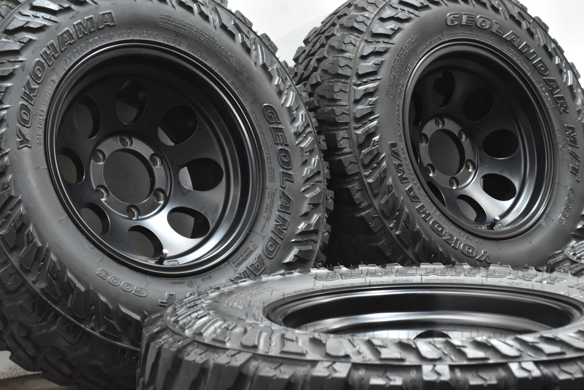 マイナスオフセット レンコン 16 in 8 J 28 PCD 139 7 ヨコハマ ジオランダー M T G 003 265 75 R プラド サーフ チューナーサイズ