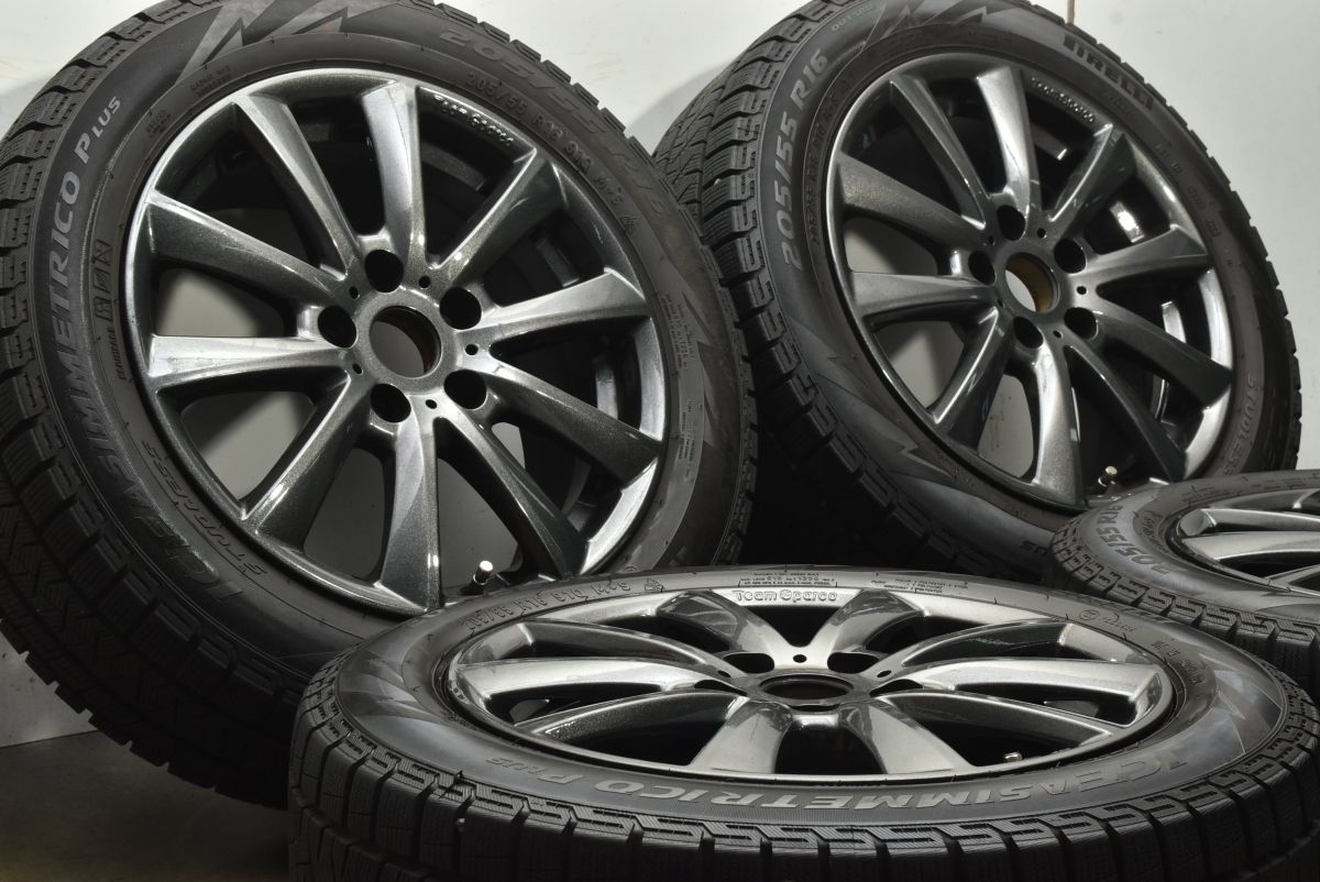 良好品 チームスパルコ 16 in 7 J 50 PCD 112 ピレリ アイスアシンメトリコ 205 55 R BMW F 40 1シリーズ 44 2シリーズ グランクーペ