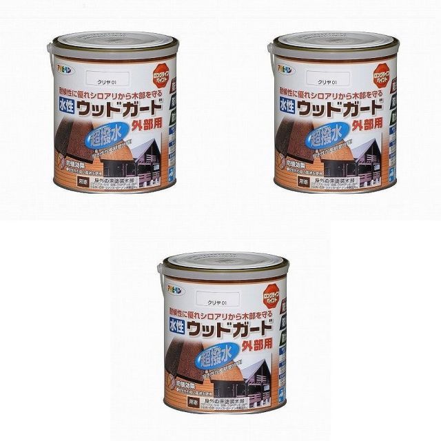 アサヒペン ウッドガード外部用 ストア 1．6L クリヤ 01 3缶