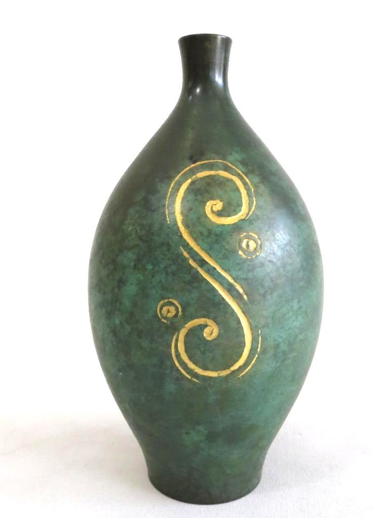 225319】 青銅 花瓶 グリーン - メルカリ