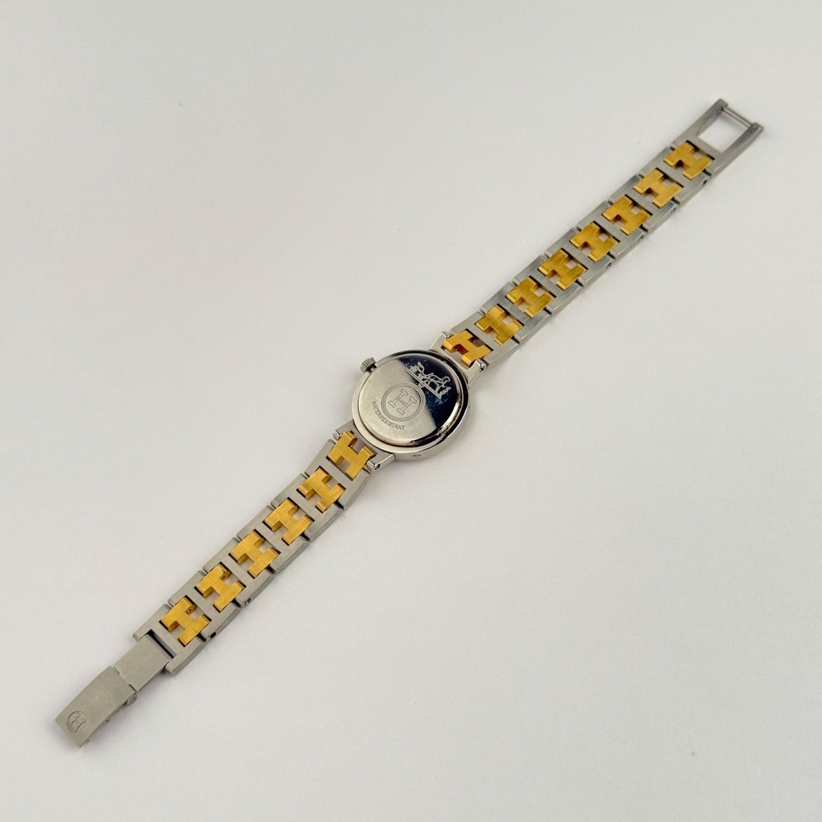 エルメス クリッパー アイボリー Hベルト 新品電池 レディース 腕時計