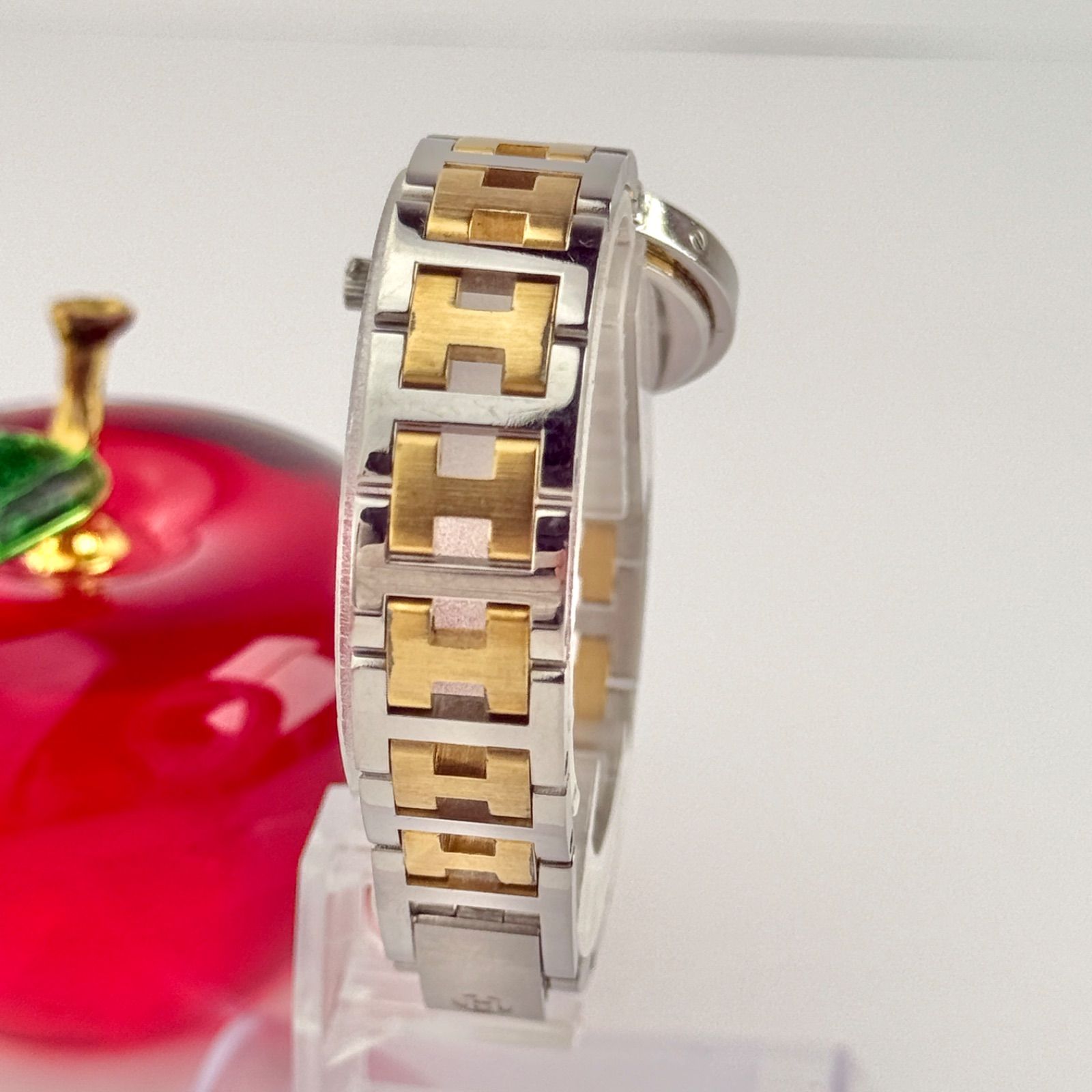 エルメス クリッパー アイボリー Hベルト 新品電池 レディース 腕時計