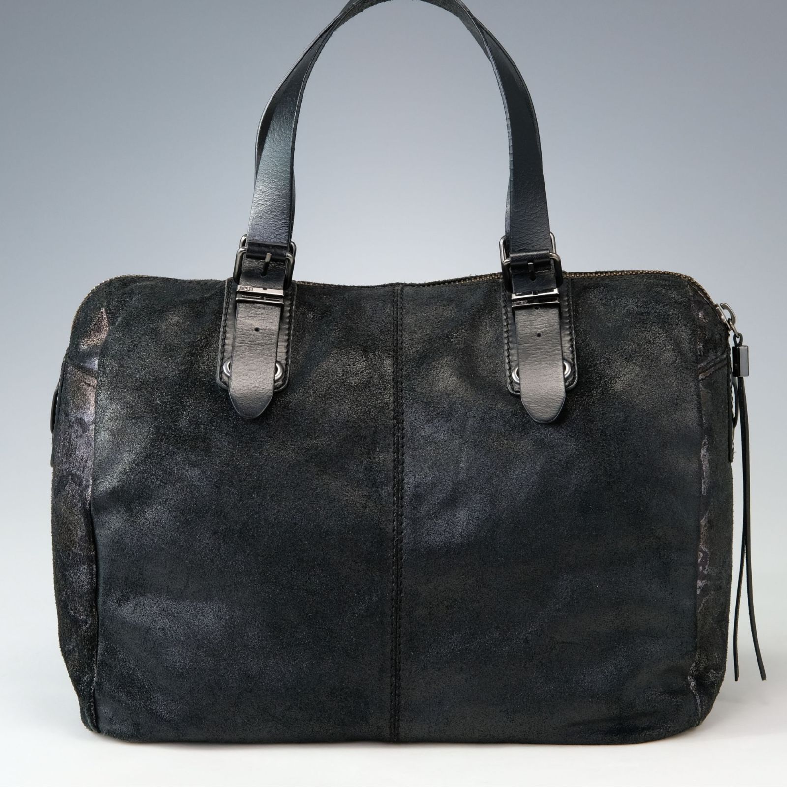 Y2K・希少】DIESEL ディーゼル ボストンバッグ 黒 レザー×ラメ 肩掛け