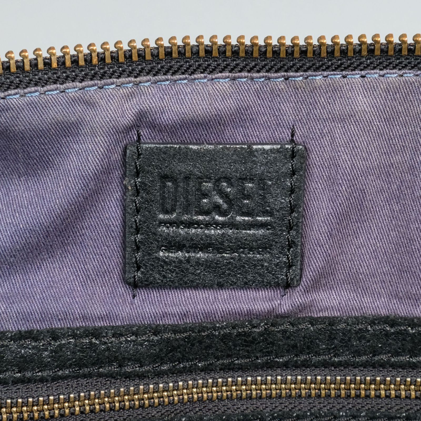 Y2K・希少】DIESEL ディーゼル ボストンバッグ 黒 レザー×ラメ 肩掛け