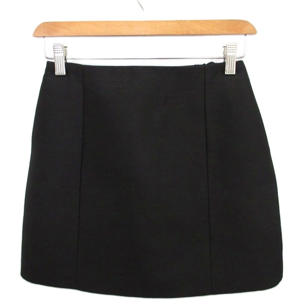 ケイナ リタ KEINA RITA 美品 フレアスカート 台形スカート ミニスカート ミニ丈 絹 シルク混 ウール 36 黒 ブラック KD233-011