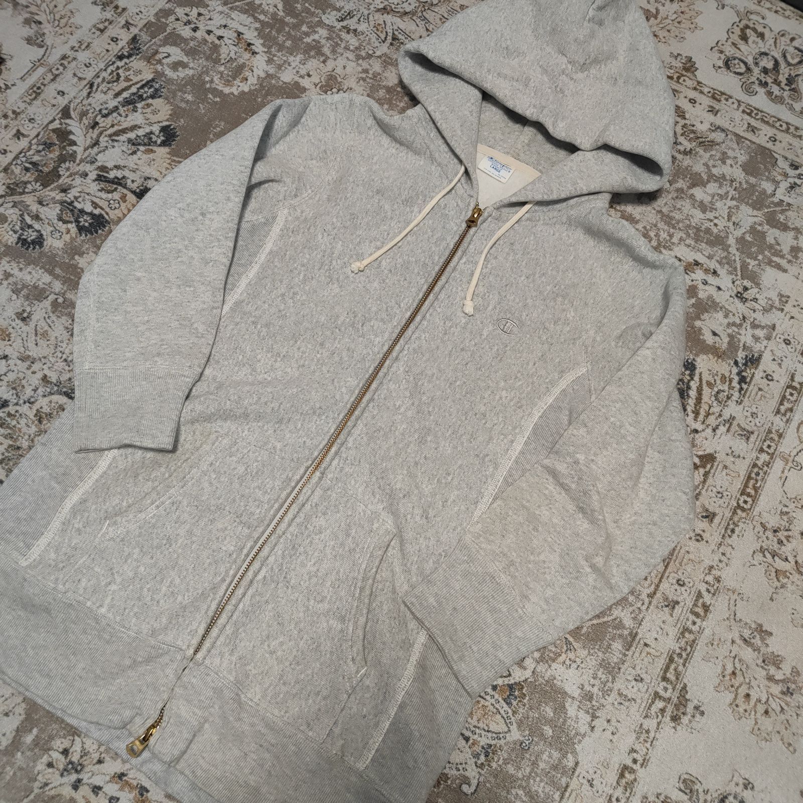 チャンピオン Champion ブルジップパーカー ダブルジップ ライトグレー 