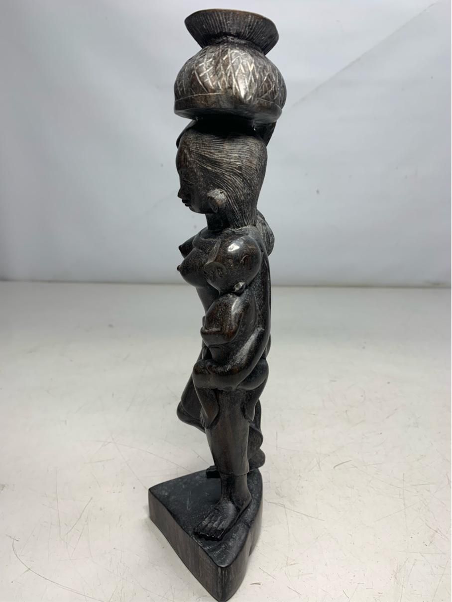 貴重 女性像 木彫り人形 バリ インドネシア 彫刻 民芸品 当時物