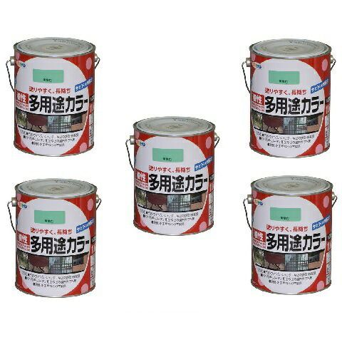 アサヒペン 油性多用途カラー １．６Ｌ 若草色 5缶セット