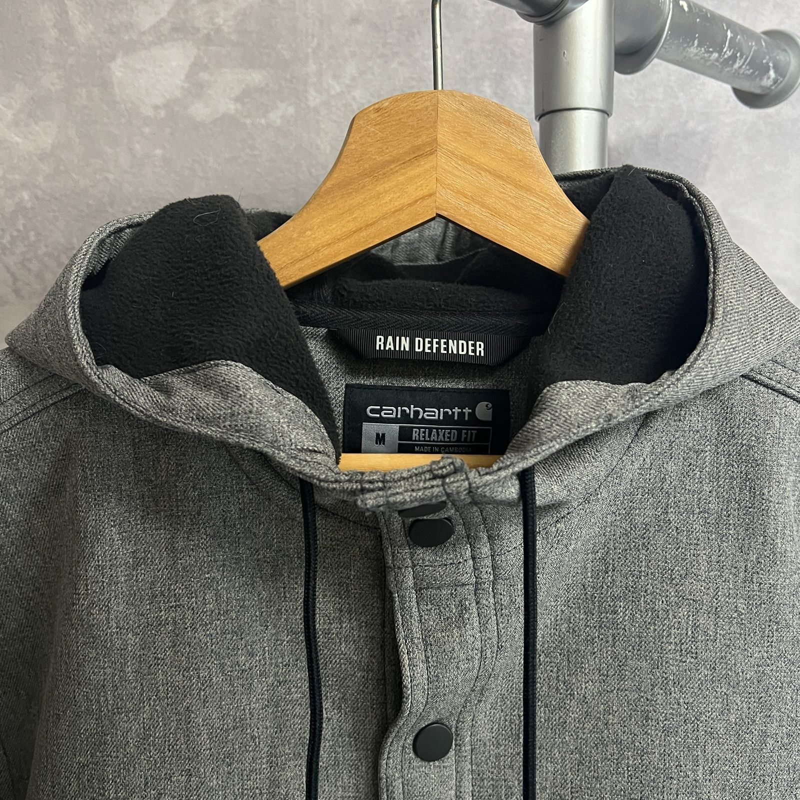 良品 Carhartt フードジャケット ブルゾン グレー サイズM - メルカリ