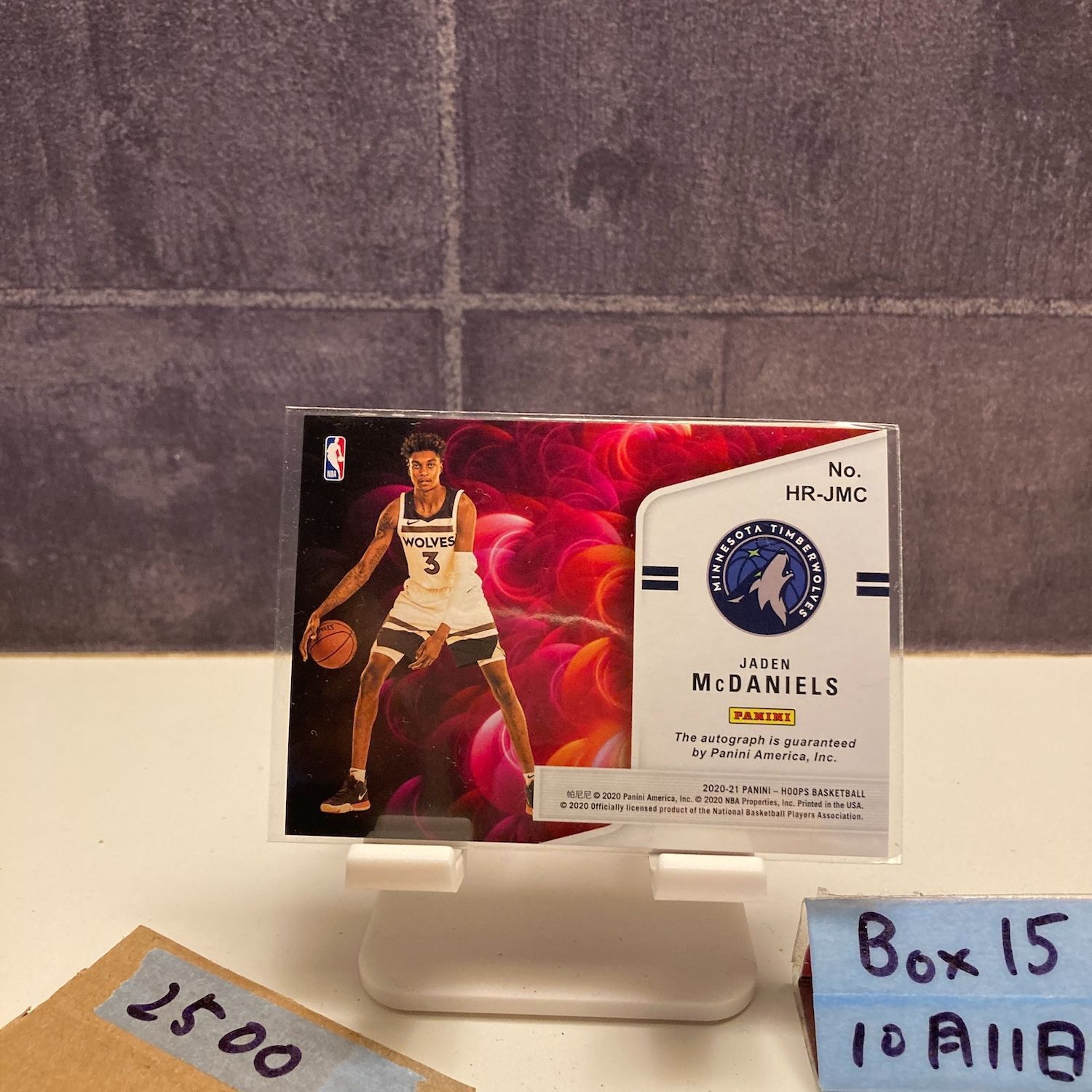 2020-21 Panini Hoops Jaden McDaniels 直筆サインカード Minnesota