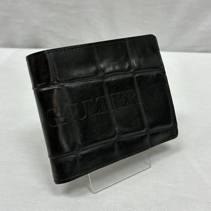 ジャンポールゴルチエ 90s クロコ ロゴ 型押し 二つ折り コンパクト