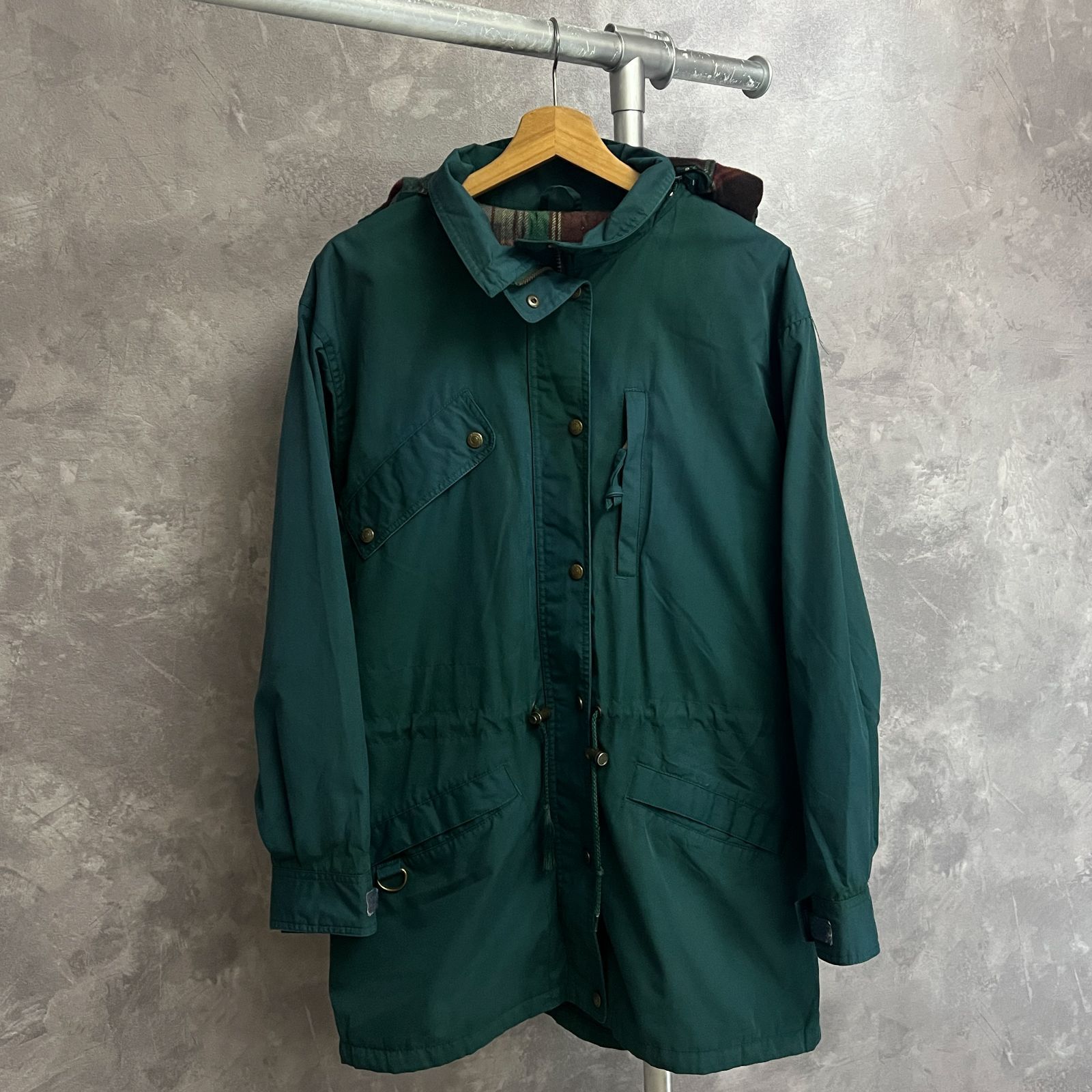 90s Eddie Bauer 黒タグ マウンテンパーカー ダークグリーン サイズ L
