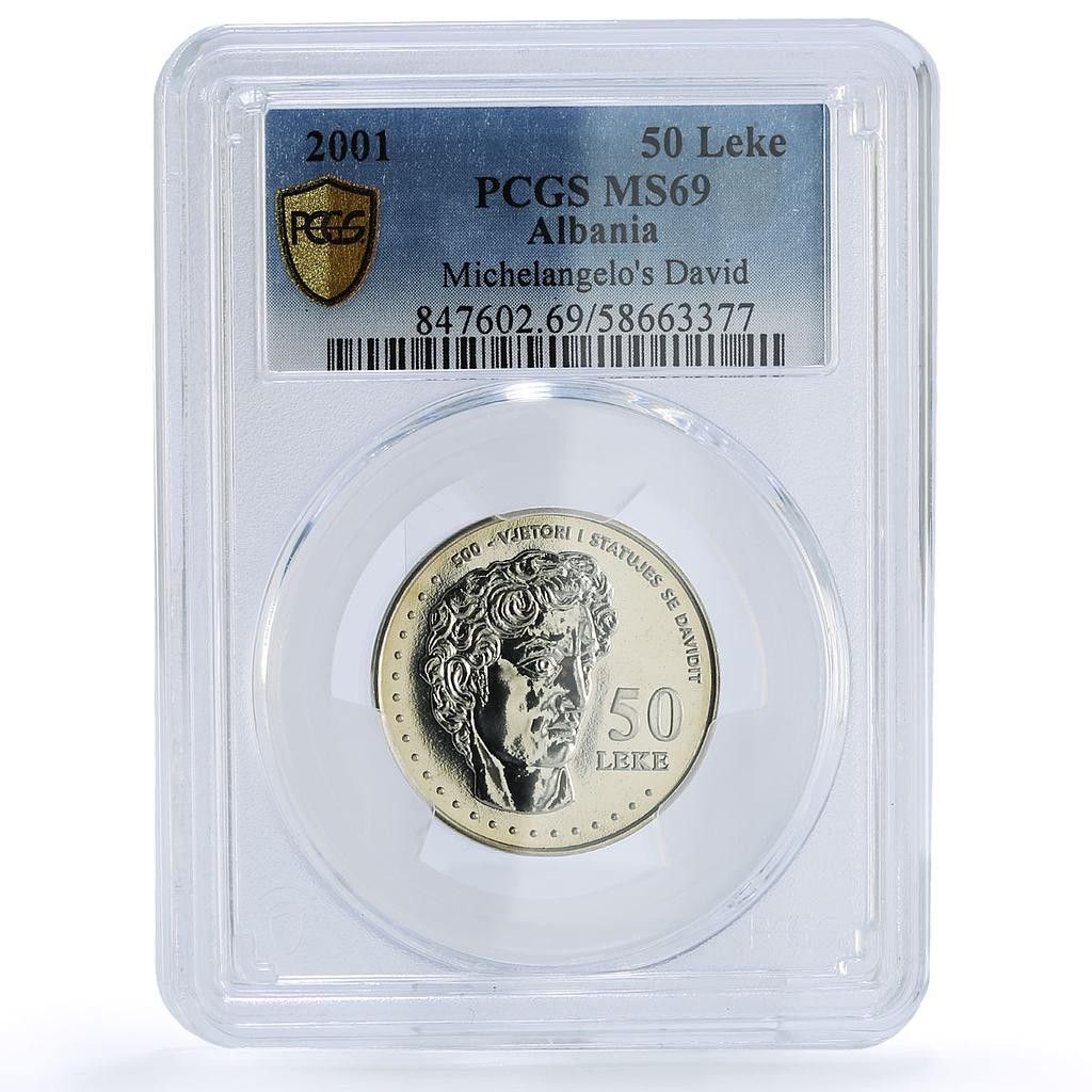 アルバニア 50 レケ ミケランジェロ デヴィッド アート 彫刻 MS 69