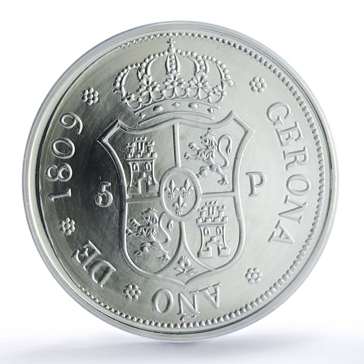 スペイン フェルディナンド7世 5ペセタ 再鋳造 1809年 MS 68 PCGS