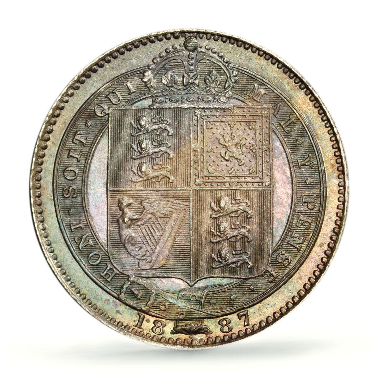 グレートブリテン 1シリング ヴィクトリア女王 MS62 PCGS 銀貨 1887年